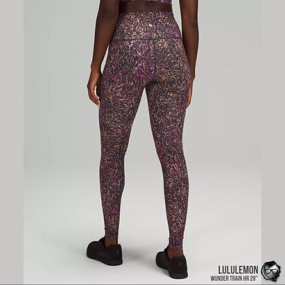 LULULEMON WUNDER TRAIN HR TIGHT 28” TOPOGRAPHY PRINT WOMEN’S SIZE 4 LEGGINGS NWT - Picture 4 of 15